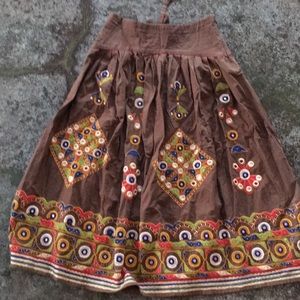 Embroidered Free People Skirt